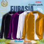 100% Cotton Oxford Long Sleeve Casual Shirt For Men's (Only Shirt), Combo Pack 4 PCS