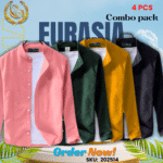 100% Cotton Oxford Long Sleeve Casual Shirt For Men's (Only Shirt), Combo Pack 4 PCS