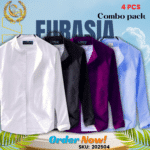 100% Cotton Oxford Long Sleeve Casual Shirt For Men's (Only Shirt), Combo Pack 4 PCS
