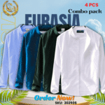 100% Cotton Oxford Long Sleeve Casual Shirt For Men's (Only Shirt), Combo Pack 4 PCS