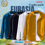 100% Cotton Oxford Long Sleeve Casual Shirt For Men's (Only Shirt), Combo Pack 4 PCS