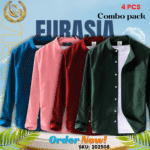 100% Cotton Oxford Long Sleeve Casual Shirt For Men's (Only Shirt), Combo Pack 4 PCS