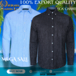 100% Export Quality Men's Striped Business Formal Long Sleeve Shirt (EEU) Style Slim Mens Shirt. (2 PCS)