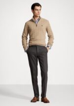Polo Ralph Lauren Cable-Knit Cotton Quarter-Zip Sweater – Beige - Image 5