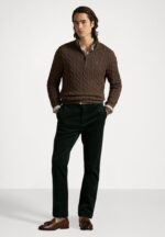 Polo Ralph Lauren Cable-Knit Cotton Quarter-Zip Sweater -Coffec - Image 5
