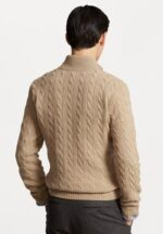 Polo Ralph Lauren Cable-Knit Cotton Quarter-Zip Sweater – Beige - Image 2