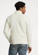 Polo Ralph Lauren Cable-Knit Cotton Quarter-Zip Sweater – Off White - Image 2