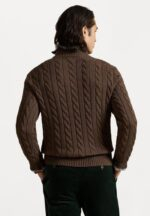 Polo Ralph Lauren Cable-Knit Cotton Quarter-Zip Sweater -Coffec - Image 2