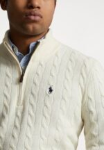 Polo Ralph Lauren Cable-Knit Cotton Quarter-Zip Sweater – Off White - Image 3