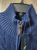 Polo Ralph Lauren Cable-Knit Cotton Quarter-Zip Sweater – Navy Blue - Image 2