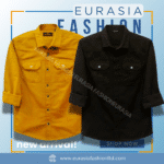 2 Pcs Combo Premium Quality Double Poket Shirt - Kathali & Black.