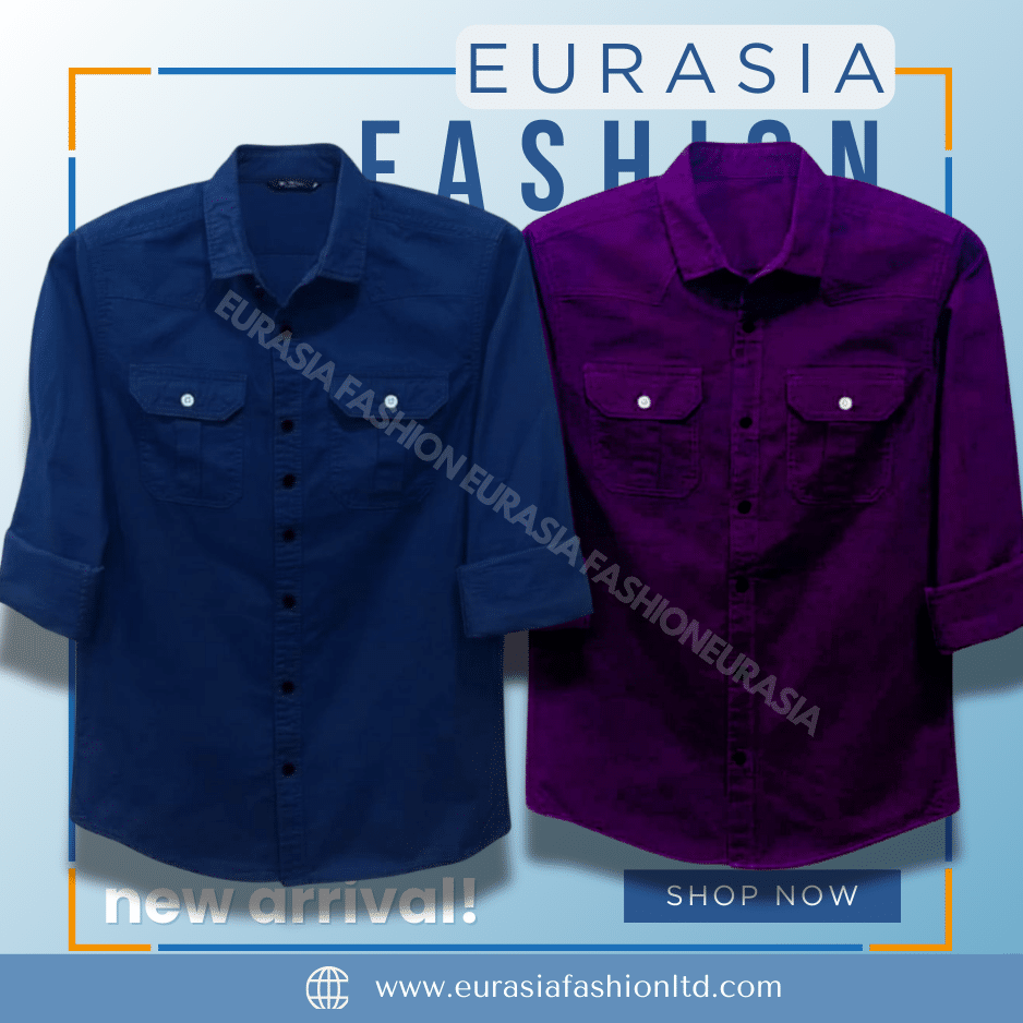 37 2 Pcs Combo Premium Quality Double Poket Shirt - Navy Blue & Navy Blue. - Image 1