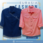 2 Pcs Combo Premium Quality Double Poket Shirt - Navy Blue & Pink.