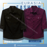 2 Pcs Combo Premium Quality Double Poket Shirt - Maroon & Black