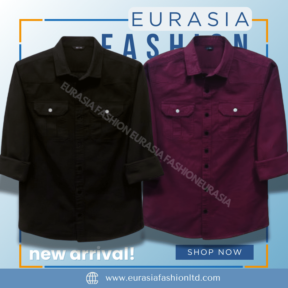 47 2 Pcs Combo Premium Quality Double Poket Shirt - Maroon & Black - Image 1