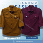 2 Pcs Combo Premium Quality Double Poket Shirt - Maroon & Banson