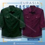 2 Pcs Combo Premium Quality Double Poket Shirt - Maroon & Green