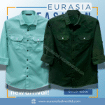 2 Pcs Combo Premium Quality Double Poket Shirt - Pest. & Green