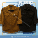 2 Pcs Combo Premium Quality Double Poket Shirt - Black & Banson