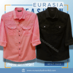 2 Pcs Combo Premium Quality Double Poket Shirt - Black & Pink