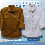 2 Pcs Combo Premium Quality Double Poket Shirt - White & Banson