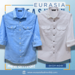 2 Pcs Combo Premium Quality Double Poket Shirt - White & Sky Blue.