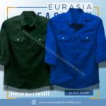 2 Pcs Combo Premium Quality Double Poket Shirt - Green & Teal.