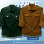2 Pcs Combo Premium Quality Double Poket Shirt - Green & Banson