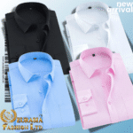 4 Pes Men’s Premium Formal Shirt -Black, Sky Blue, White & Pink.