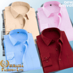 4 Pes Men’s Premium Formal Shirt -Maroon, Pink, Sky Blue & Biscuit.