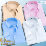 4 Pes Men’s Premium Formal Shirt -White, Pink, Sky Blue & Biscuit.