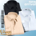 Men’s Premium Formal Shirt -Black , White & Biscuit.