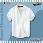 Premium Quality 100% Oxford Cotton Fabric Short Sleeve Shirt For Men's - White