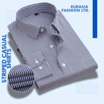 Mens Dress Shirts Long Sleeves Formal Business No Iron Striped Casual Shirts Top - Black Stripe