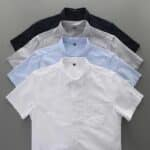 4 Pes Combo Short Sleeve Shirt - Black , White , Ash & Sky Blue