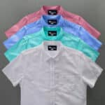 4 Pes Combo Short Sleeve Shirt - Pest , White , Pink & Sky Blue