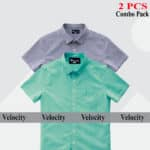 100% Oxford Cotton Fabric Short Sleeve Shirt For Men's - Ash & Pest.