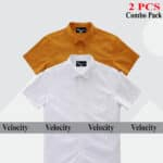 Premium Quality 100% Oxford Cotton Fabric Short Sleeve Shirt For Men's - Kathali & White.