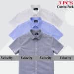Premium Quality 100% Oxford Cotton Fabric Short Sleeve Shirt For Men's - White, Sky Blue & Ash